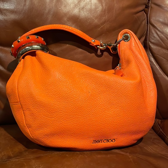 💰Bright orange Jimmy choo Bag! Beautiful color! 🧡🍊 - Picture 1 of 12